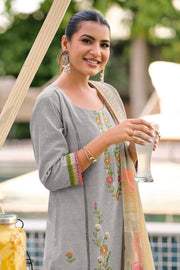 Charming South Cotton Embroidered Salwar Kameez